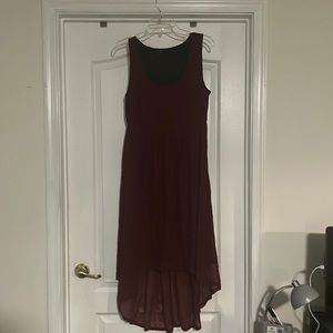 Red and black animal printed dress. Great for any occasion